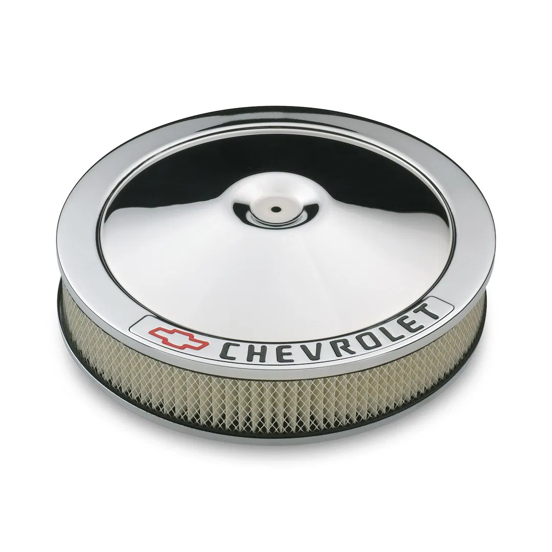 141-906 – PROFORM Air Cleaner Assembly, 4 Barrel Carburetor 5.125 Inch Flange 14 Inch Diameter Round Chrome Steel Che...
